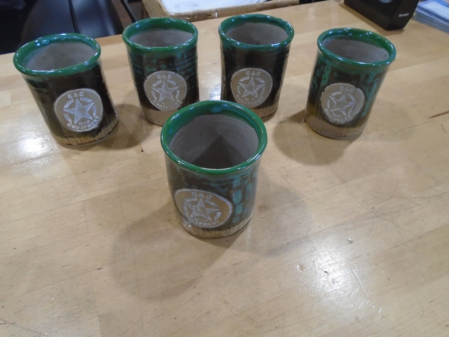 C&C Equipment Handmade Pottery Turquoise Coffee Mug