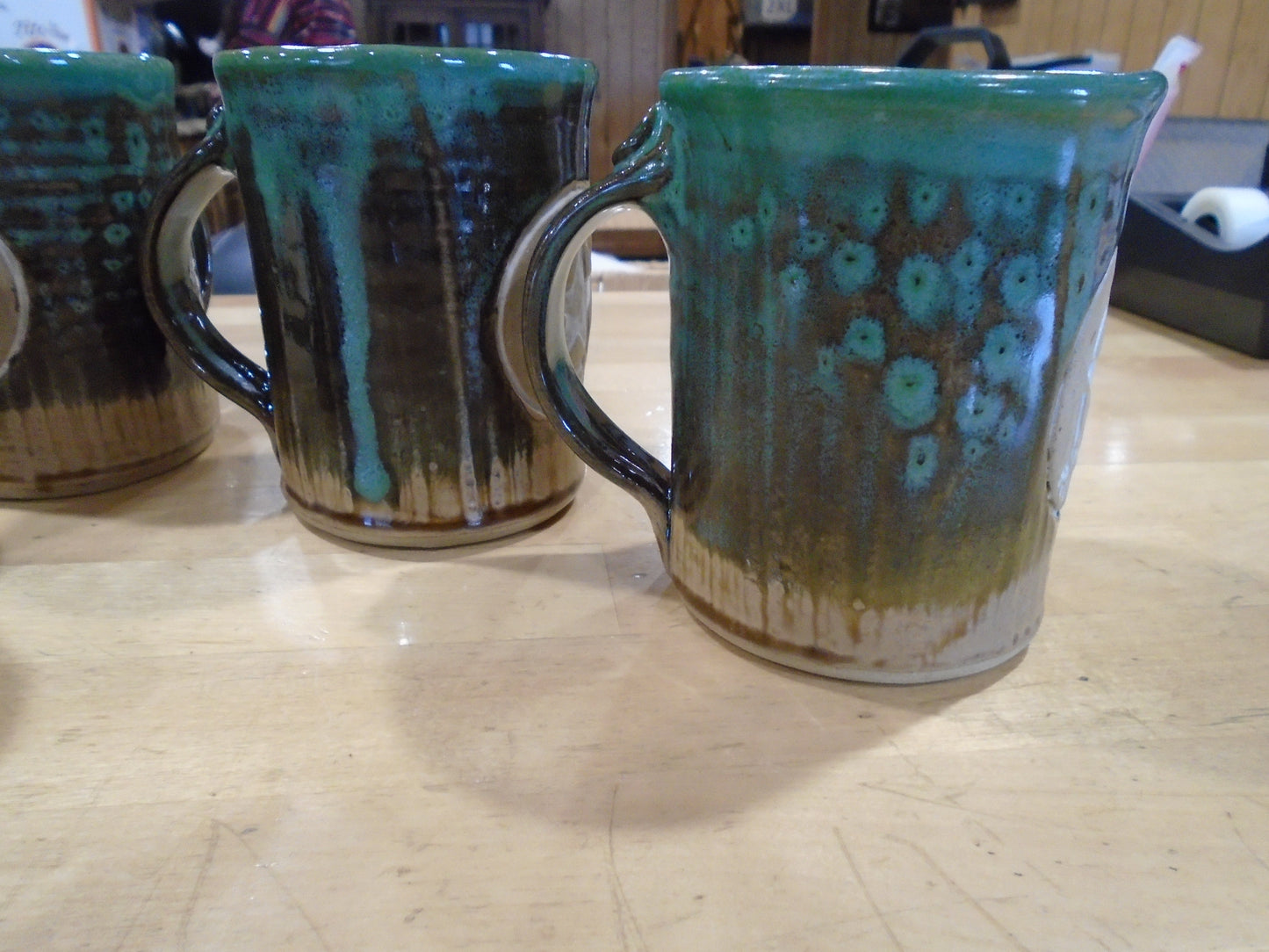 C&C Equipment Handmade Pottery Turquoise Coffee Mug