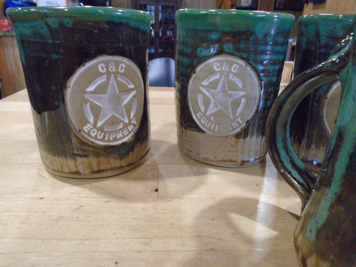 C&C Equipment Handmade Pottery Turquoise Coffee Mug