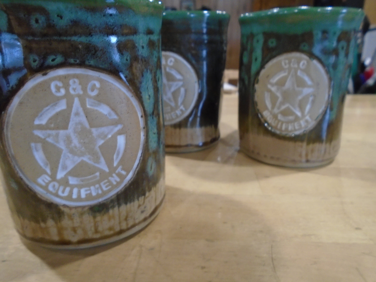 C&C Equipment Handmade Pottery Turquoise Coffee Mug