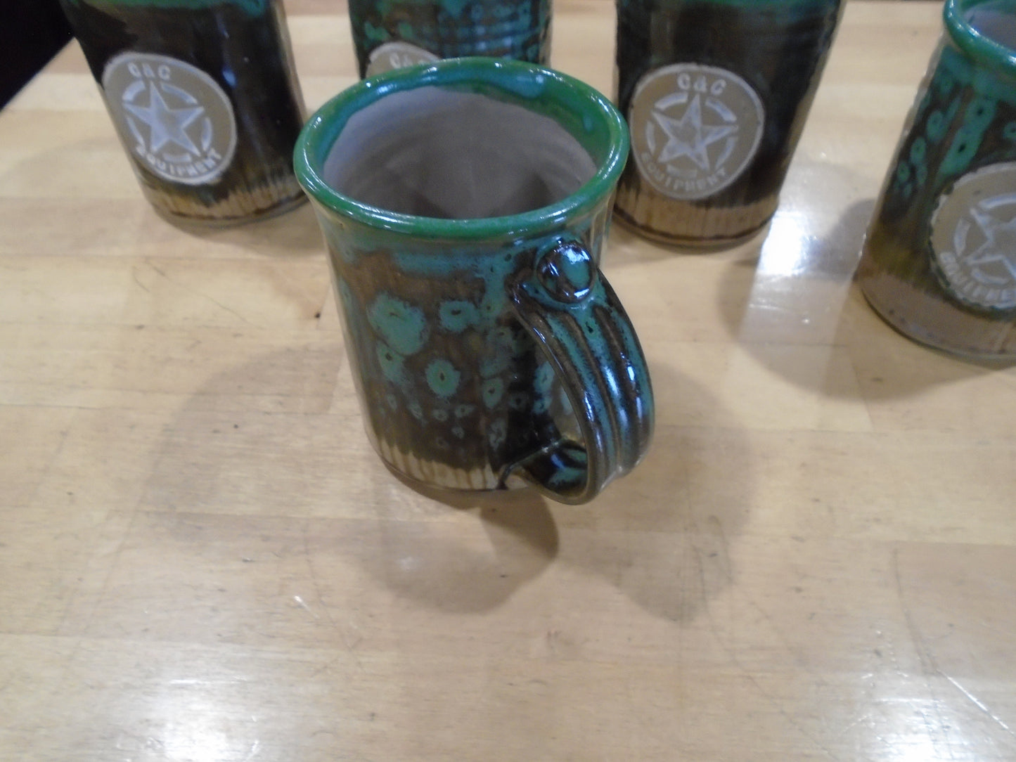 C&C Equipment Handmade Pottery Turquoise Coffee Mug