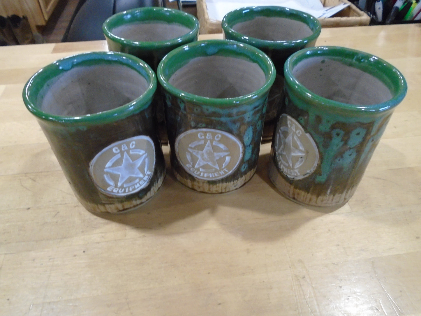 C&C Equipment Handmade Pottery Turquoise Coffee Mug