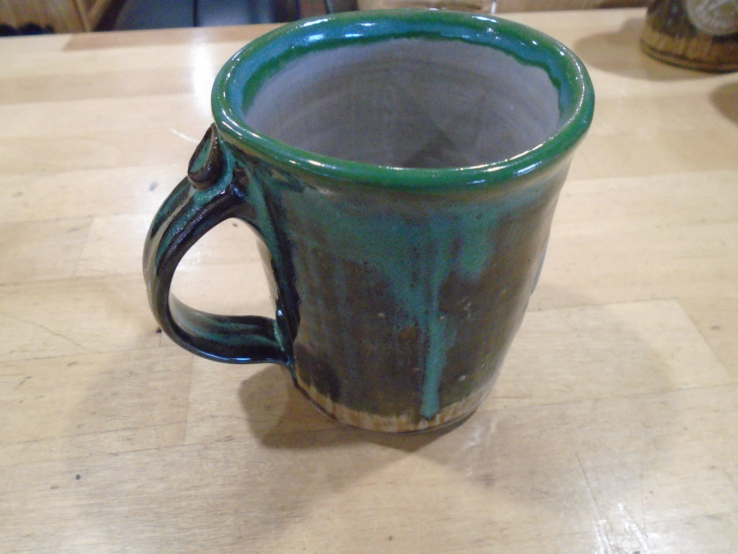 C&C Equipment Handmade Pottery Turquoise Coffee Mug