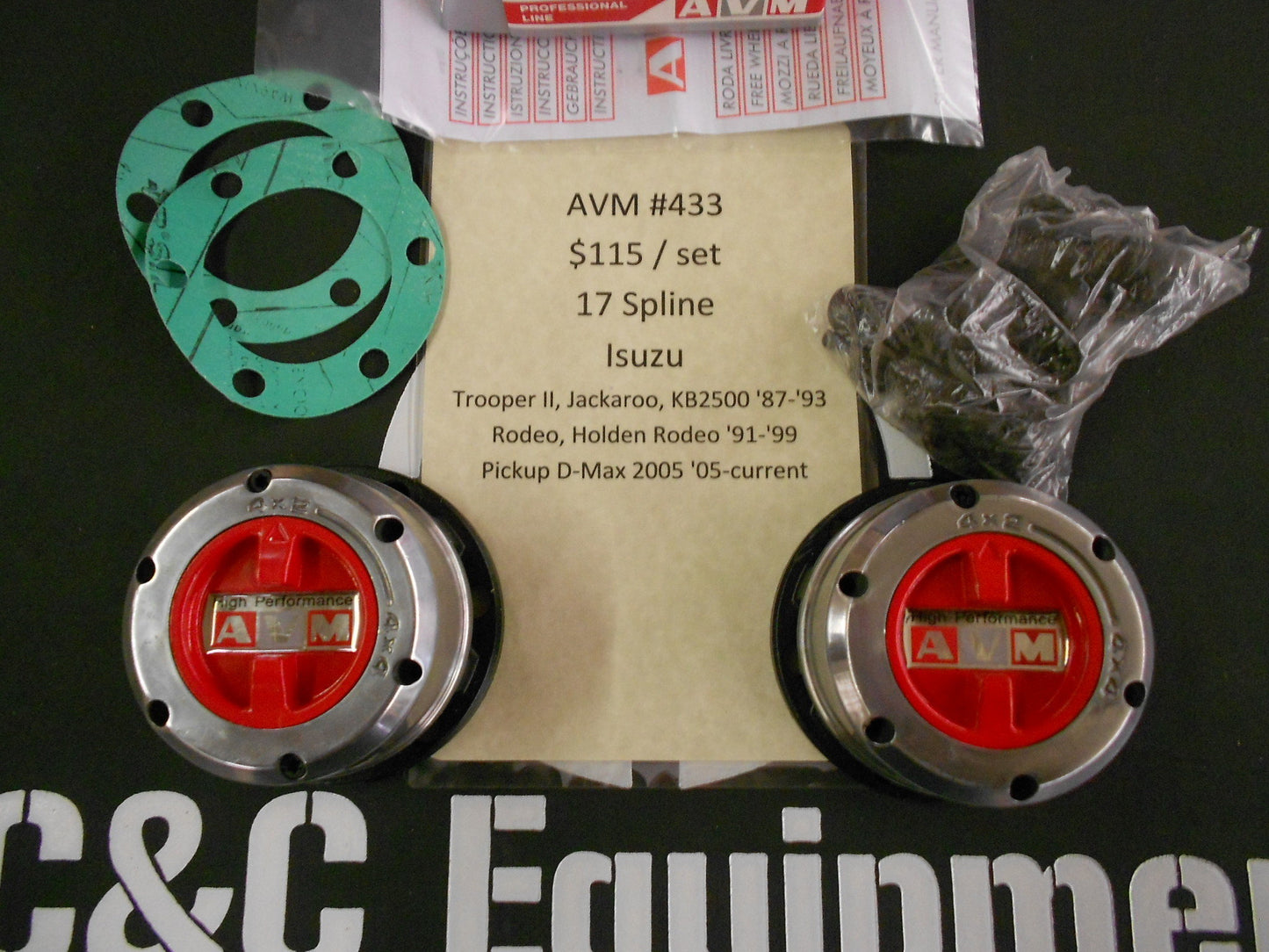 AVM 433 locking hubs Isuzu Trooper 2 II Rodeo D-Max Jackaroo warn 61385 lock outs