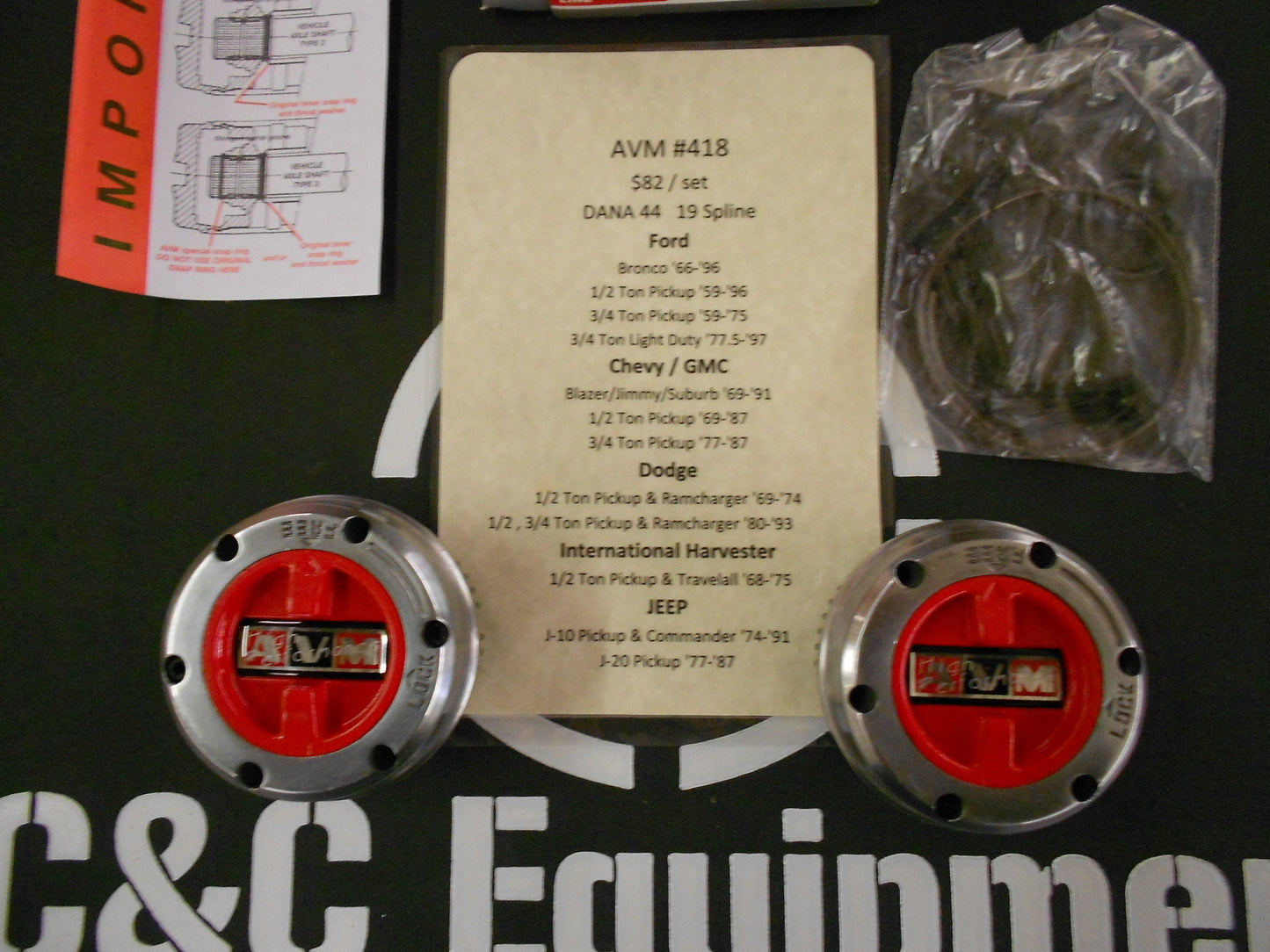AVM 418 Locking hubs Ford Chevy Dodge Dana 44