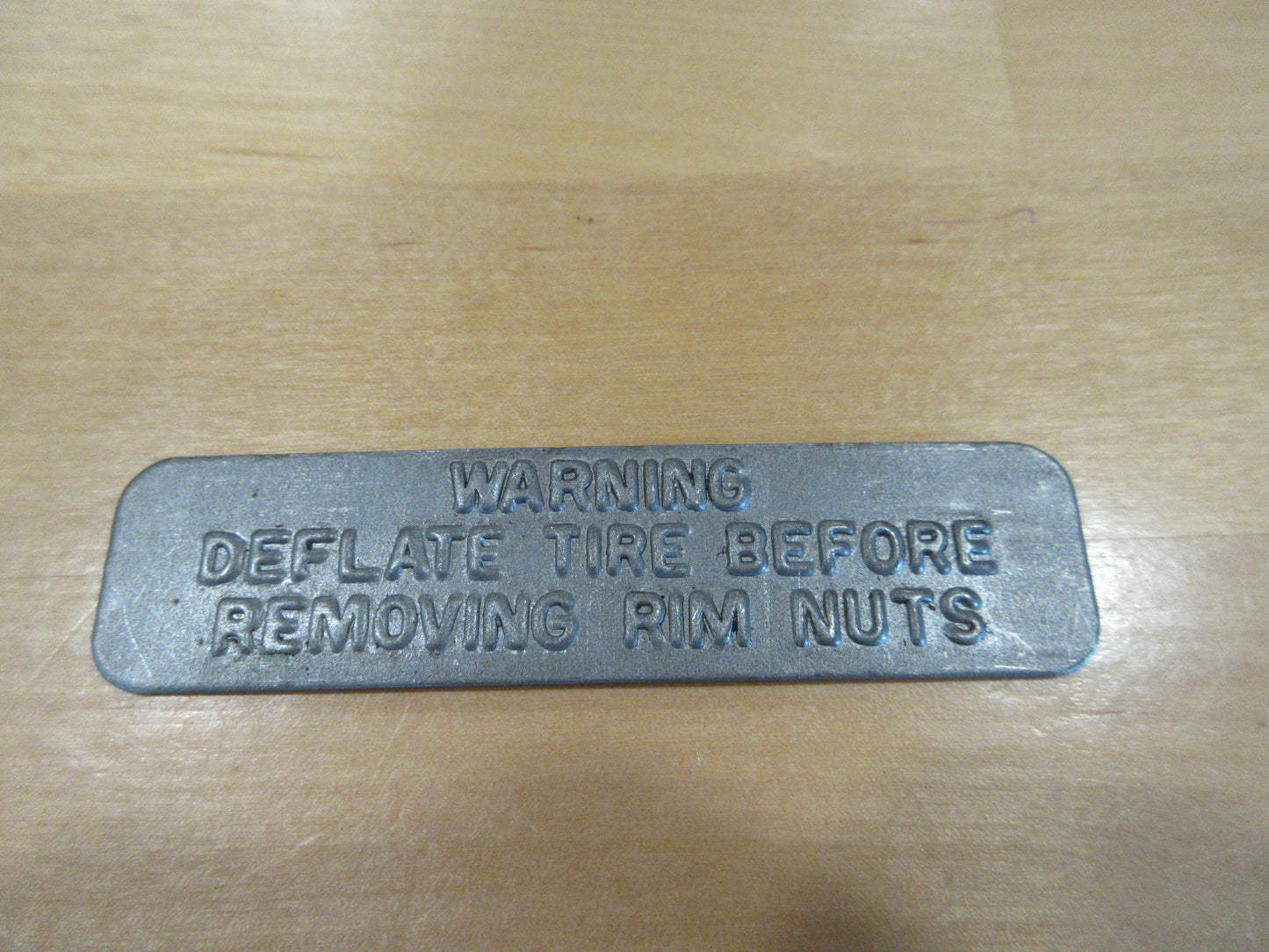 MB GPW Split Rim Combat Wheel Warning Plate