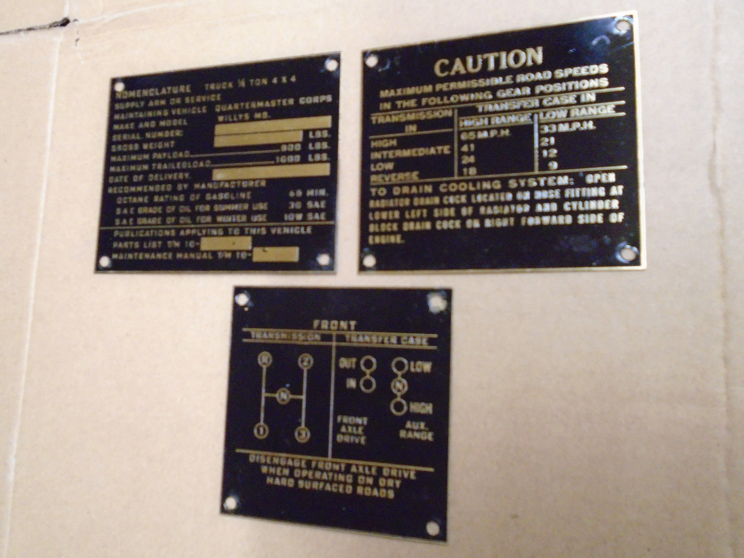 MB Willys Set of 3 Data Tag Series 1