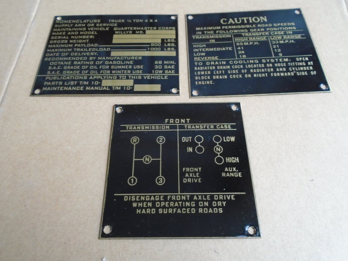 MB Willys Set of 3 Data Tag Series 2